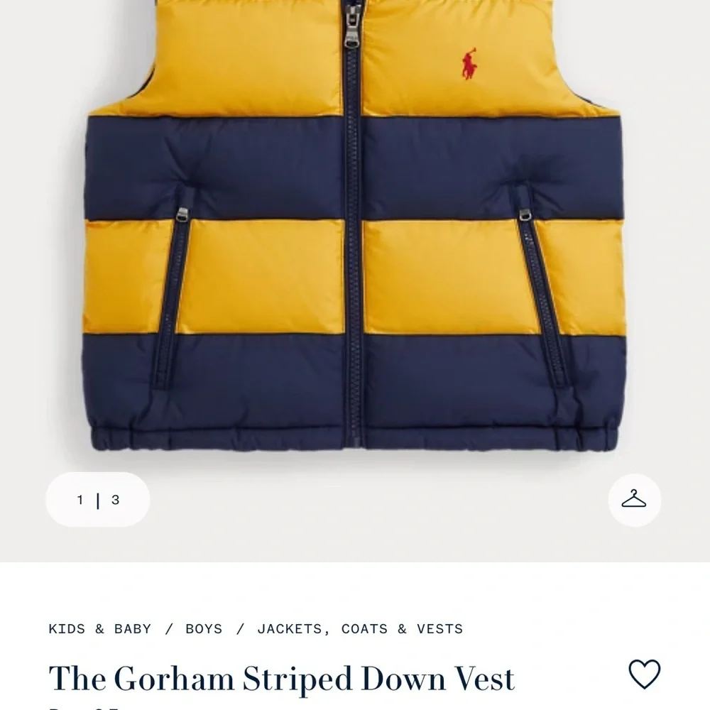 Ralph Lauren Kids Two-Tone Yellow and Navy Vest